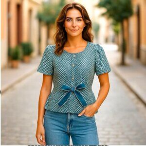 Anthropologie Elevenses Tea Cozy Tweed Blazer Jacket